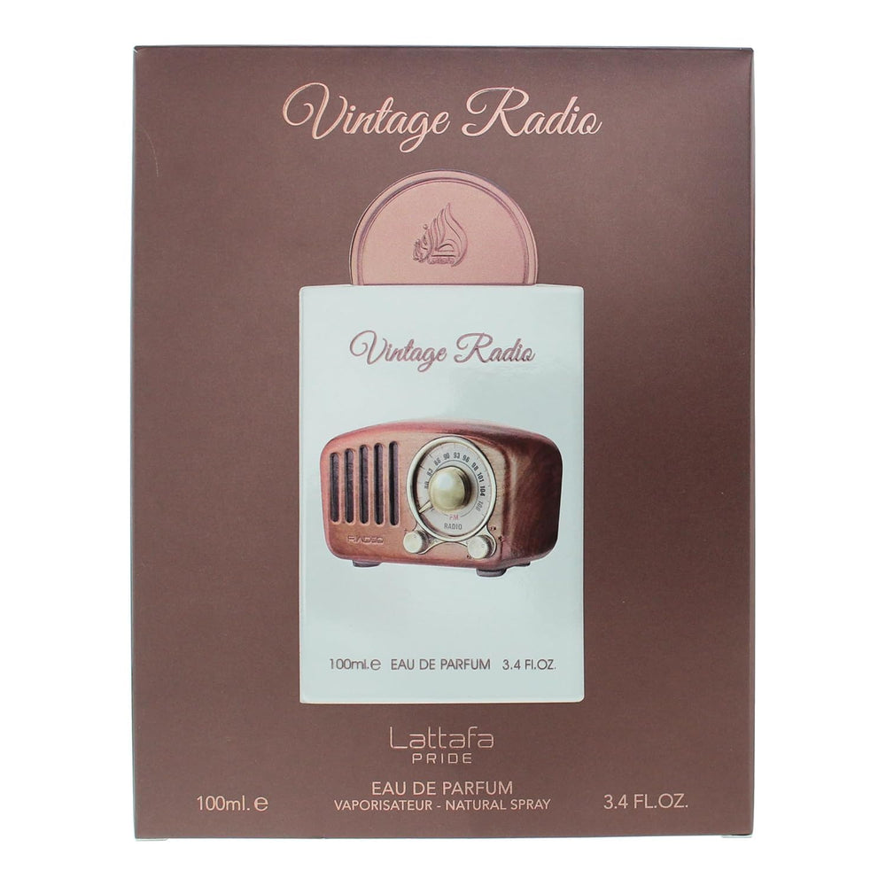 Lattafa Pride Vintage Radio lifestyle shot, showcasing versatile unisex fragrance for day-to-night transitions.