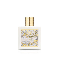 Lattafa Qaed Al Fursan Unlimited bottle front view shows citrus and vanilla for versatility