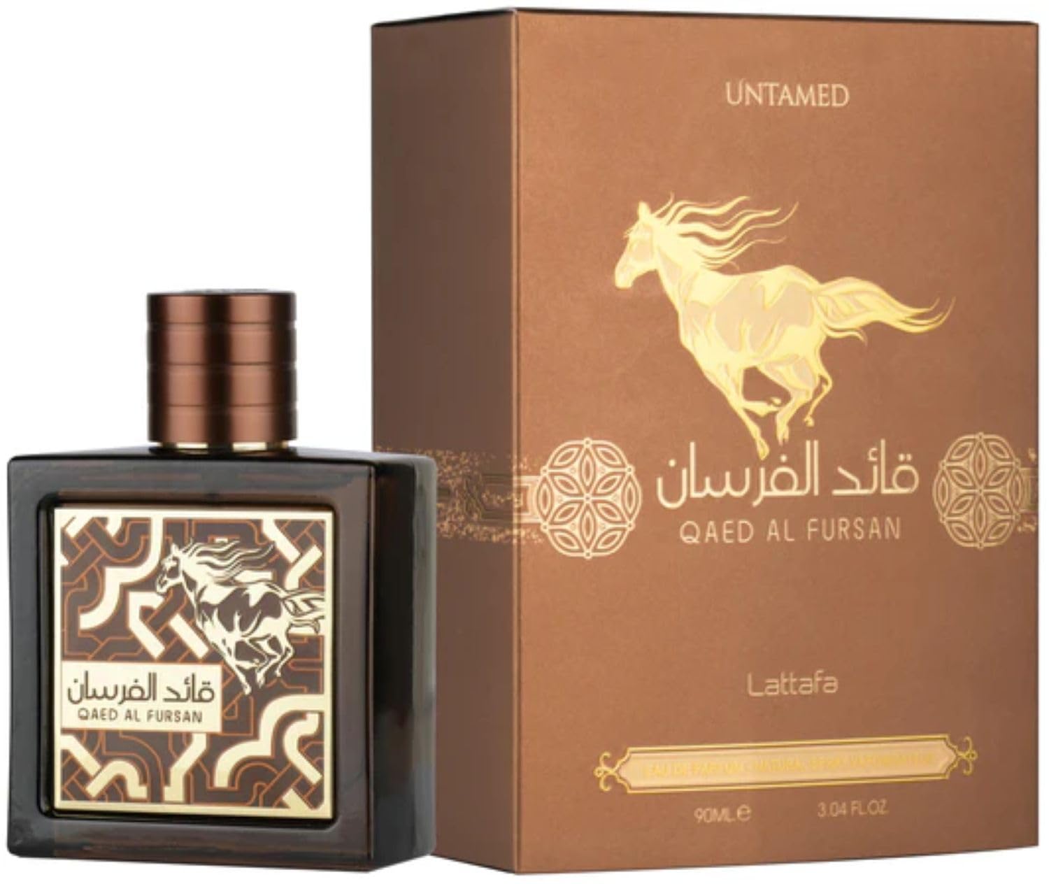 Lattafa Qaed Al Fursan Untamed packaging-box communicates luxury while gifting or personal treat