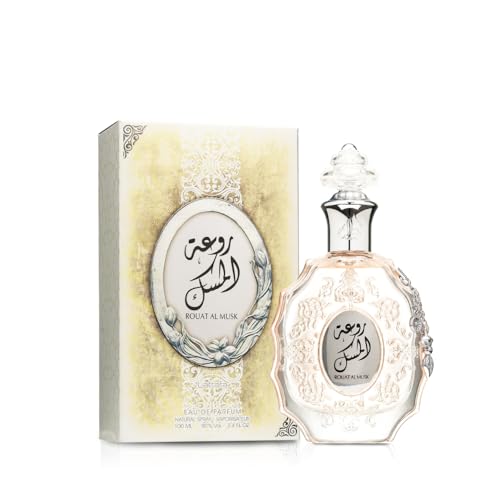Lattafa Rouat Al Musk gift set display ideal for birthdays or anniversaries.