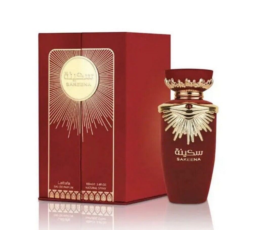 Lattafa Sakeena bottle - front view signaling long-lasting daytime freshness.