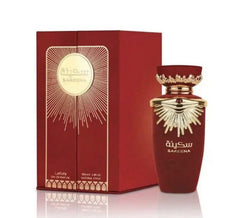 Lattafa Sakeena bottle - front view signaling long-lasting daytime freshness.