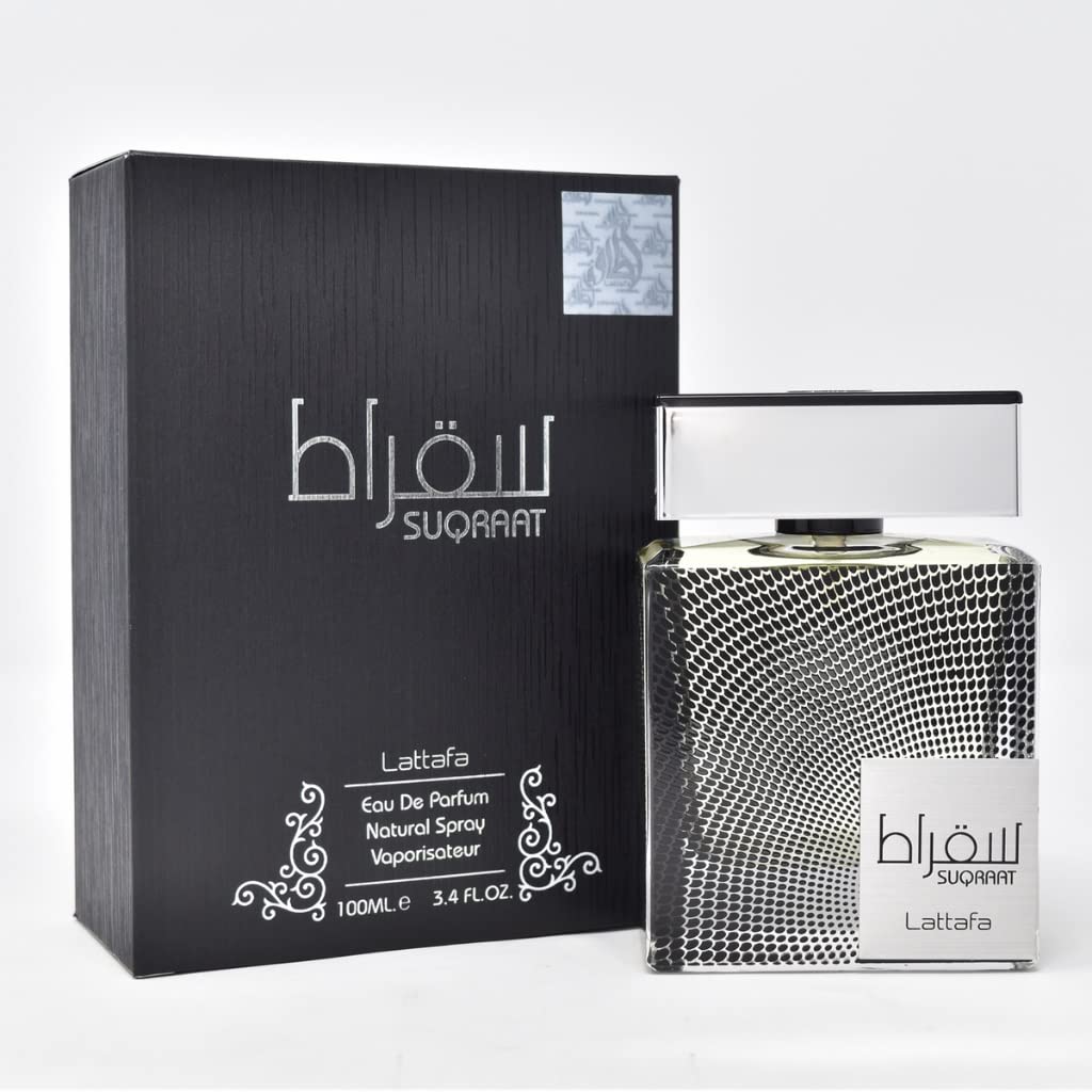 Lattafa Suqraat base notes sandalwood amber musk offer warm, enduring depth.