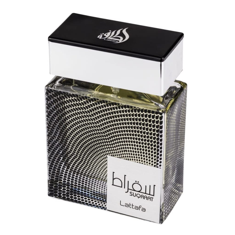 Lattafa Suqraat spray application shows easy, everyday use.
