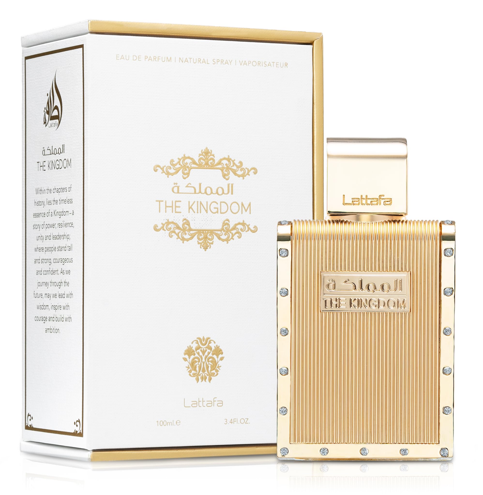 Lattafa The Kingdom heart notes focus shows tobacco, vanilla for warm sophistication