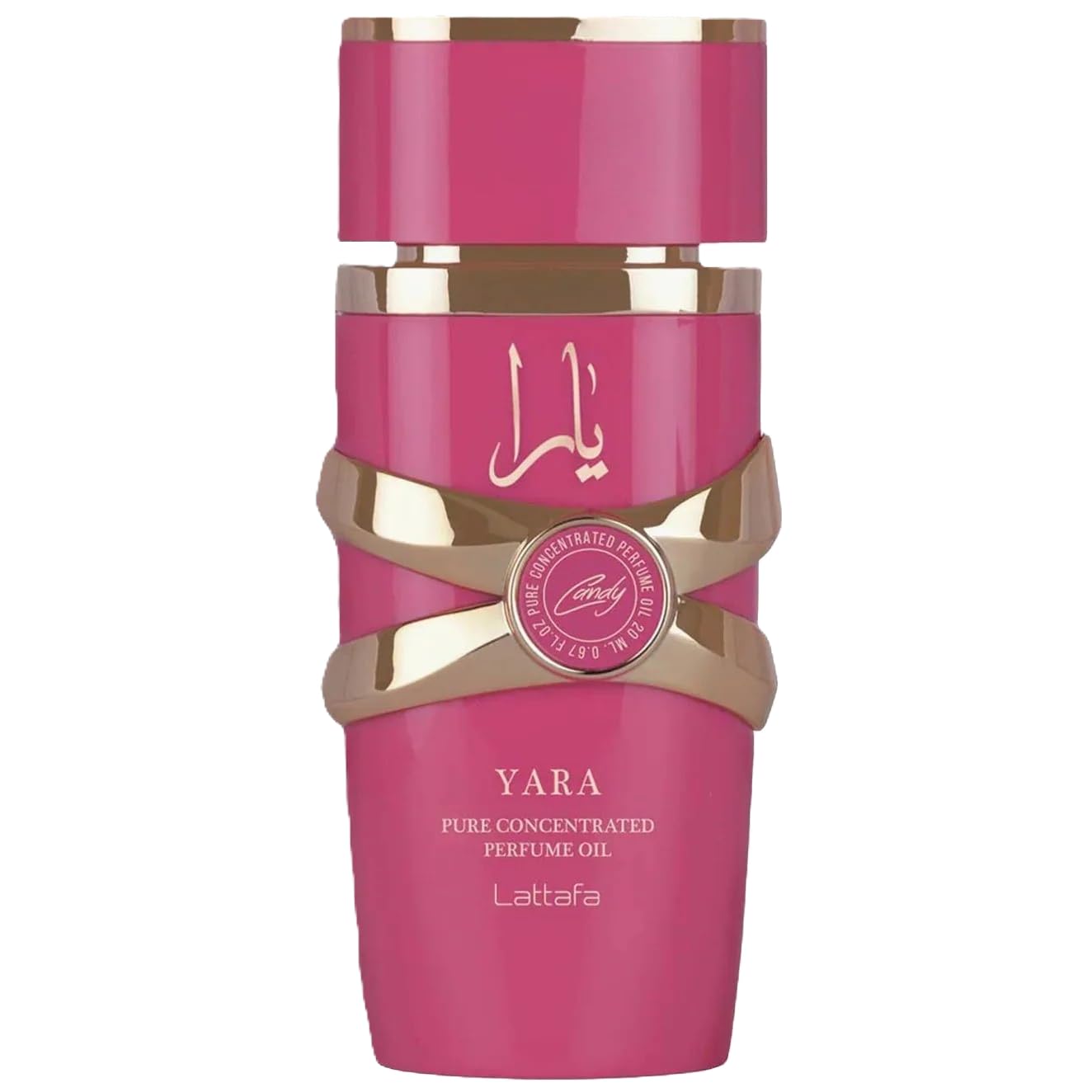 Lattafa Yara Candy bottle front highlights playful fragrance moments for everyday wear.