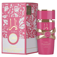 Lattafa Yara Candy packaging highlights a playful, compact bottle ideal for on-the-go use.