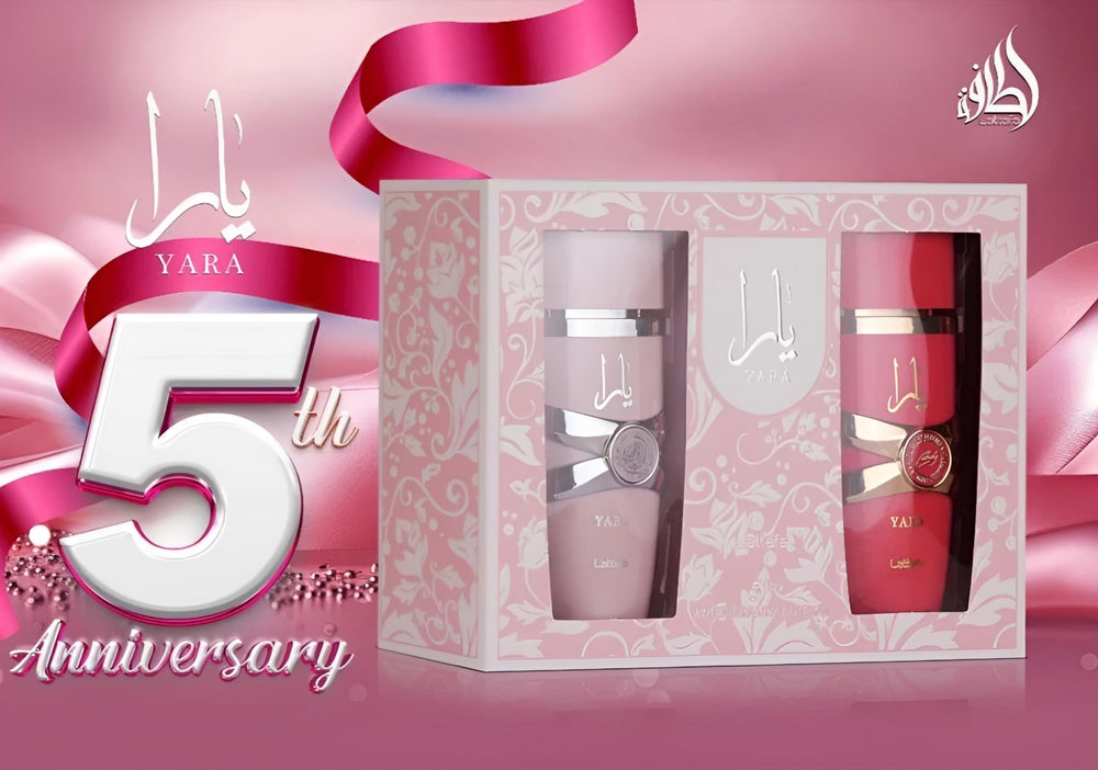 Lattafa Yara EDP ornate cap close-up signaling premium gifting packaging.