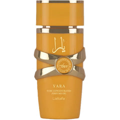 Lattafa Yara Tous bottle close-up for everyday elegance and lasting wear.