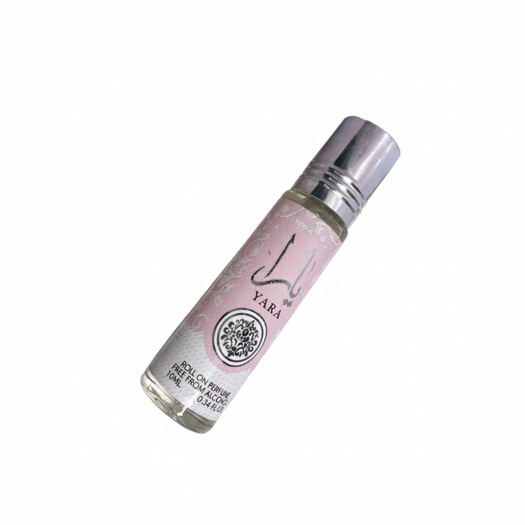 Lattafa Yara travel case with compact oil for trips.