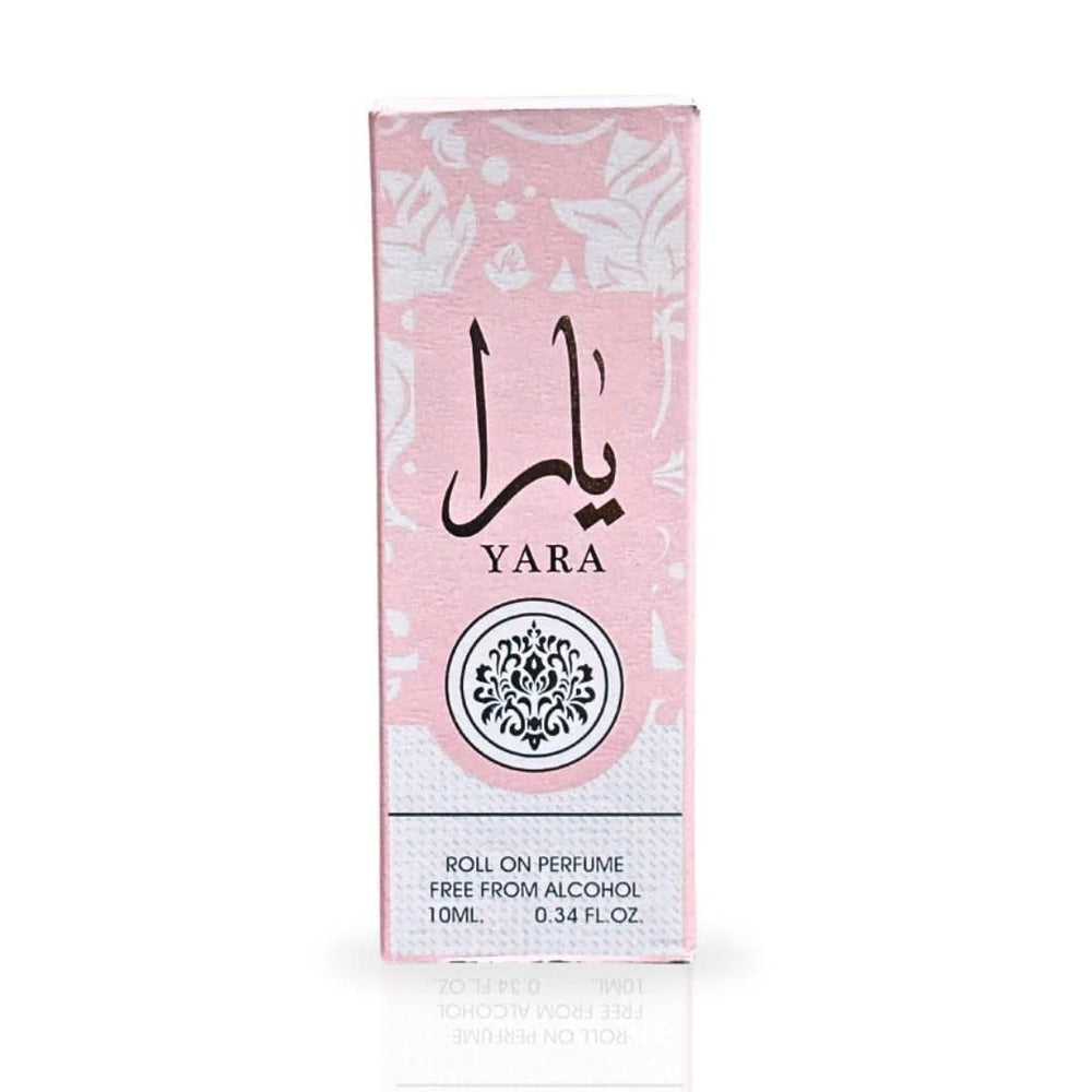 Lattafa Yara variation pack box highlighting convenient on-the-go use.
