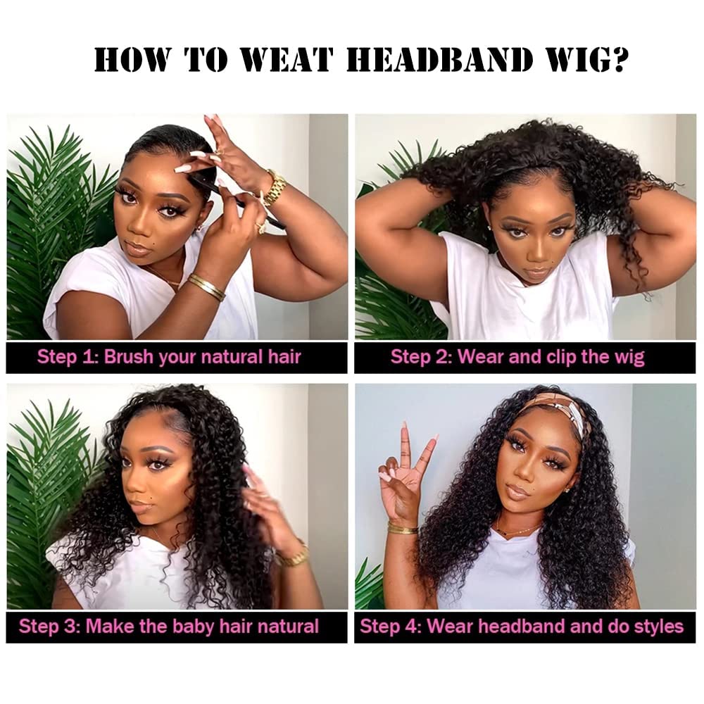 Lauberita headband wig breathable cap construction with adjustable straps