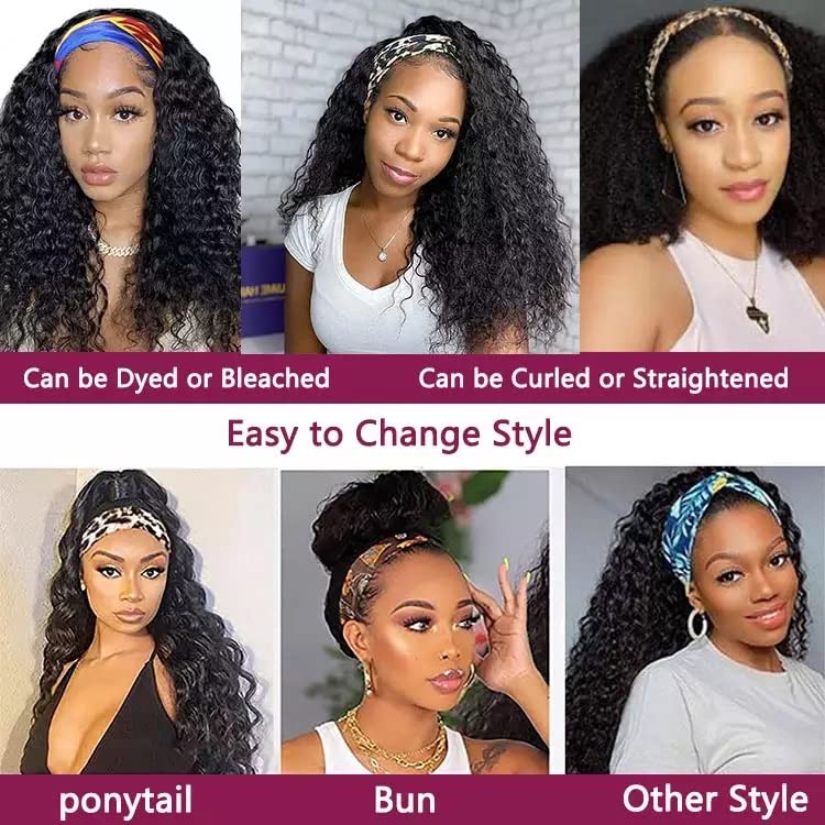 Lauberita headband wig package includes wig cap headband and eyelashes