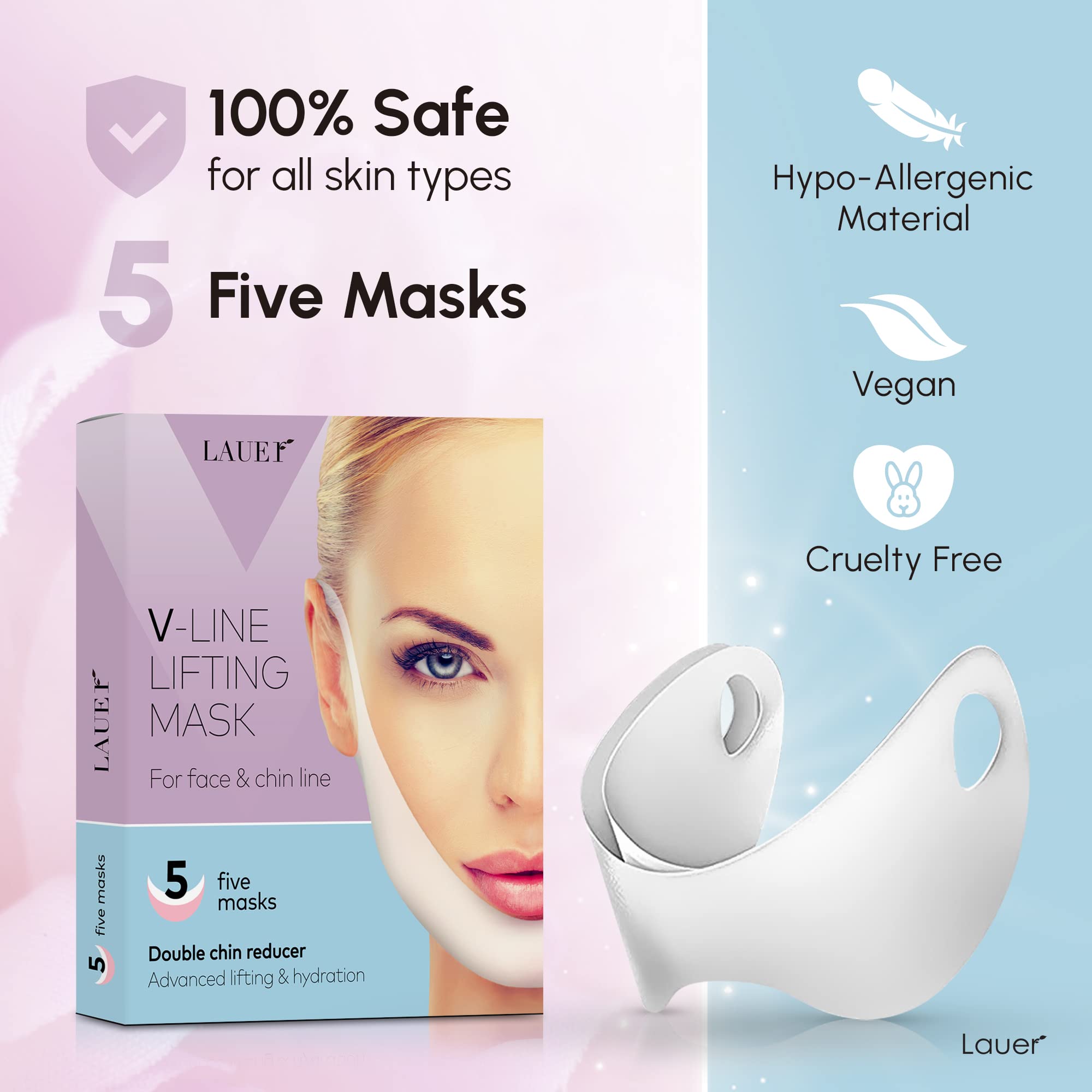 Lauer Cosmetic Slim Tighten Contour Effect image showcases slimmer jawline potential
