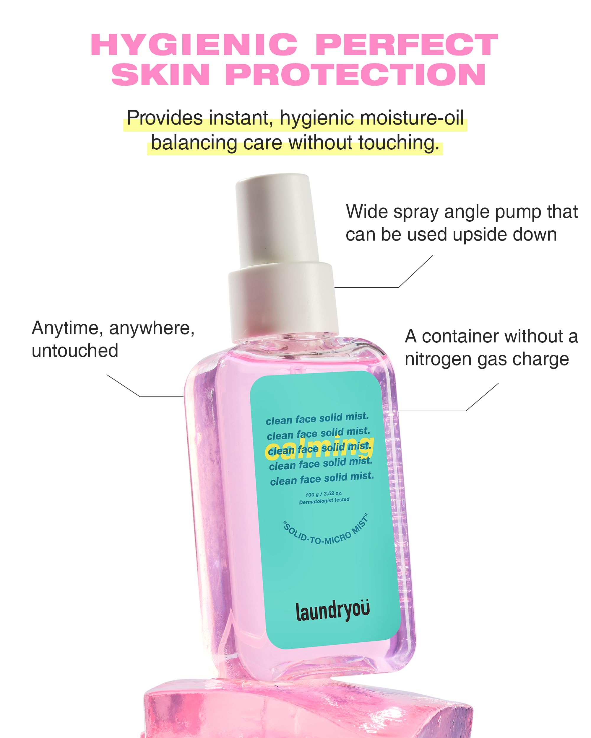LAUNDRYOU Korean skincare innovation bottle emphasizes advanced formula for balanced skin.