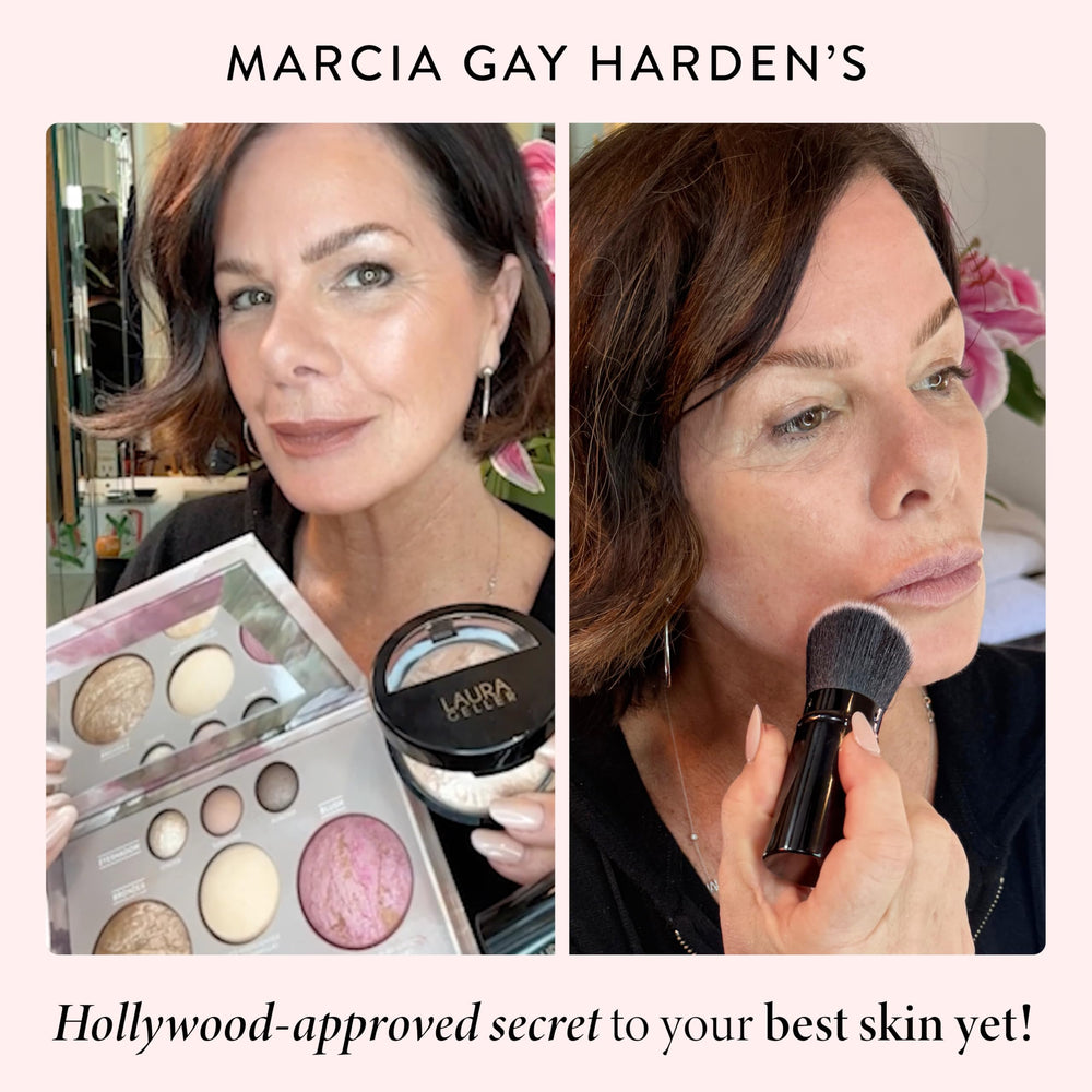 Laura Geller New York Retractable Angled Kabuki Brush for precise, buildable powder application