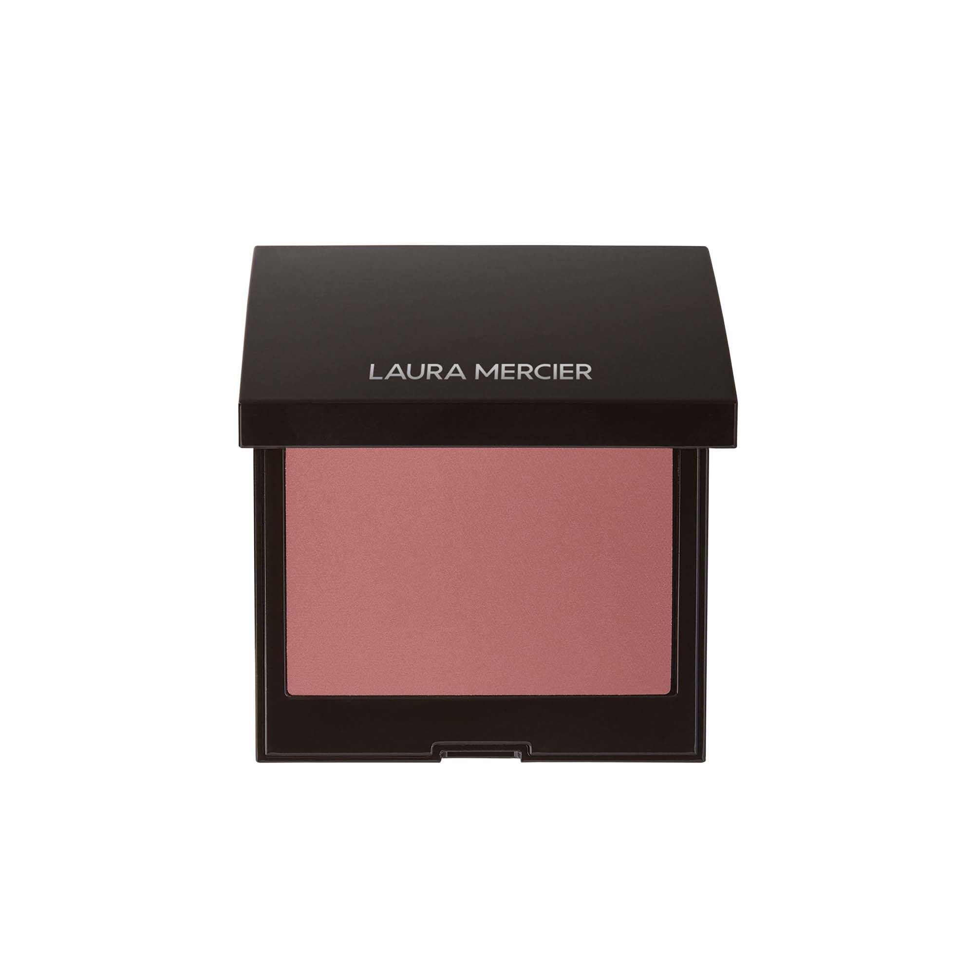 Laura Mercier Blush Color Infusion rose-swatch shows buildable color on skin.