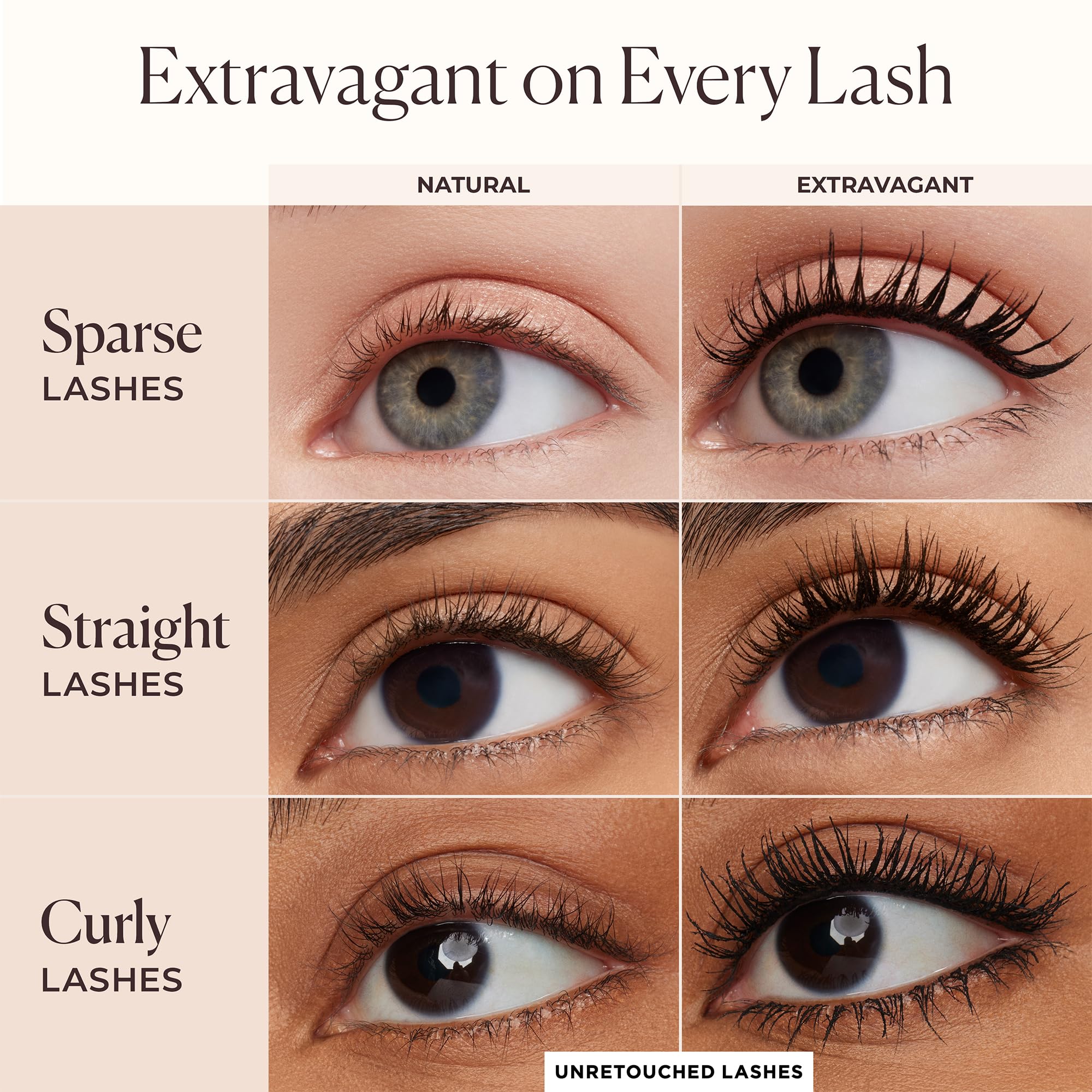 Laura Mercier Caviar Extravagant Mascara brush enables precise length and lift application.