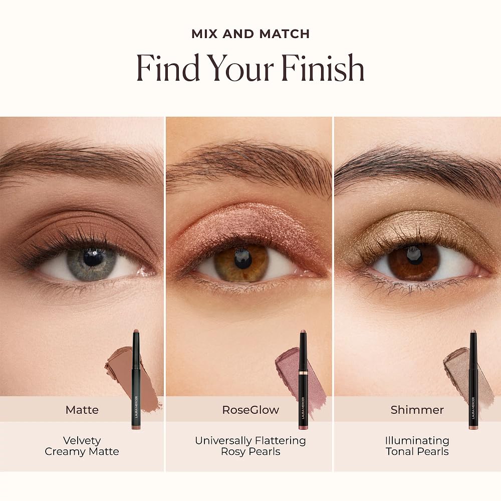 Laura Mercier Caviar Stick Amethyst on-eye look demonstrates versatile color payoff.