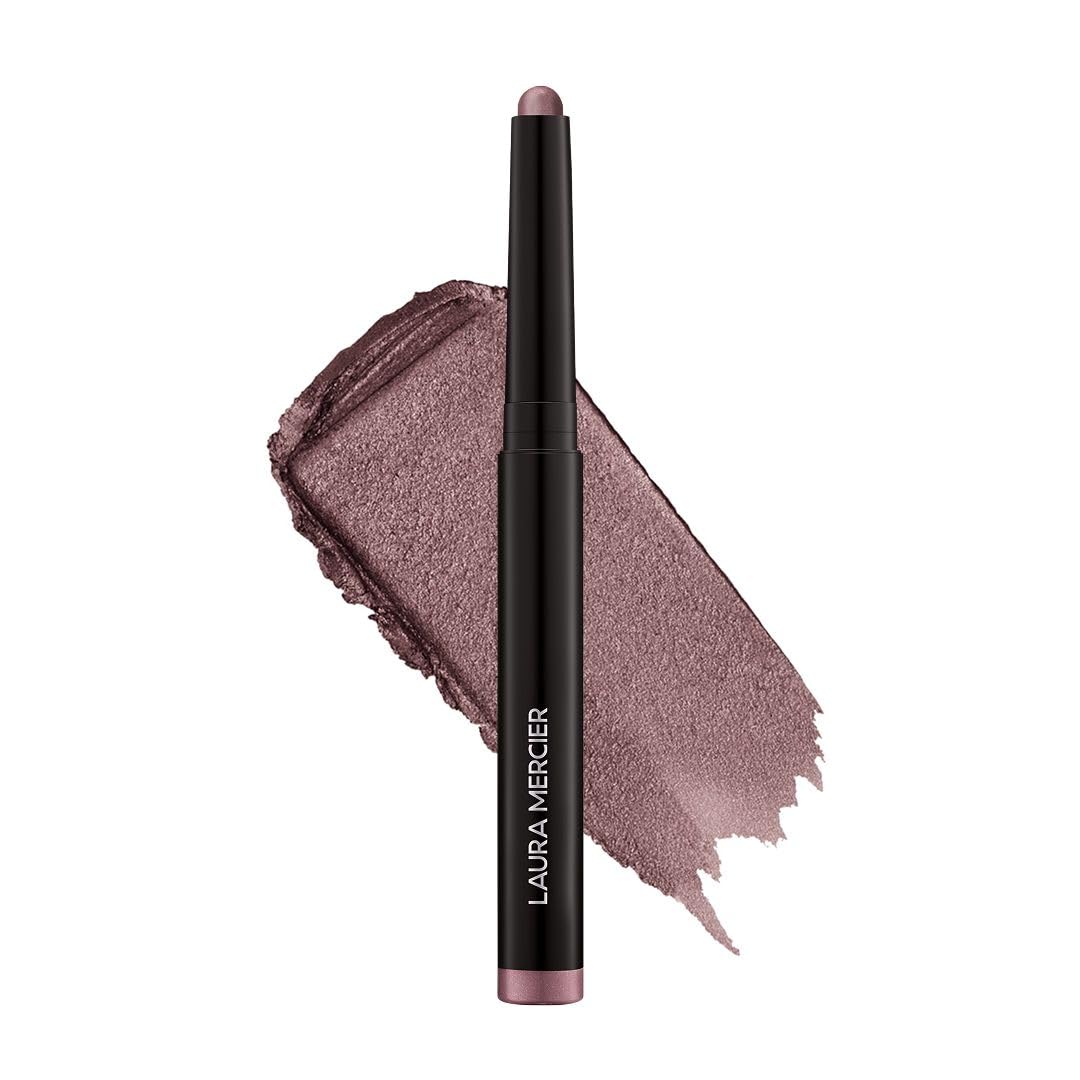 Laura Mercier Caviar Stick Amethyst swatch shows rich shimmer for all-day color.