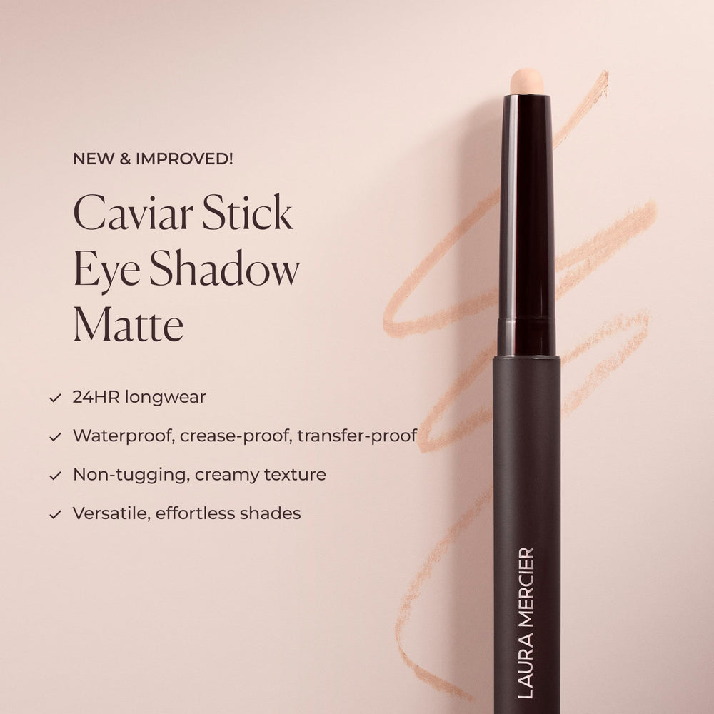 Laura Mercier Caviar Stick Cafe Noir 24hr wear concept highlights durable color.