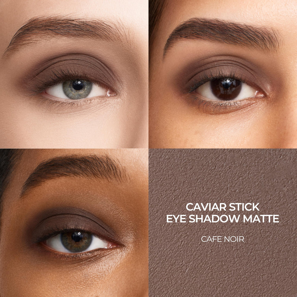 Laura Mercier Caviar Stick Cafe Noir application demonstrates creamy glide for easy blending.