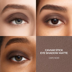 Laura Mercier Caviar Stick Cafe Noir application demonstrates creamy glide for easy blending.