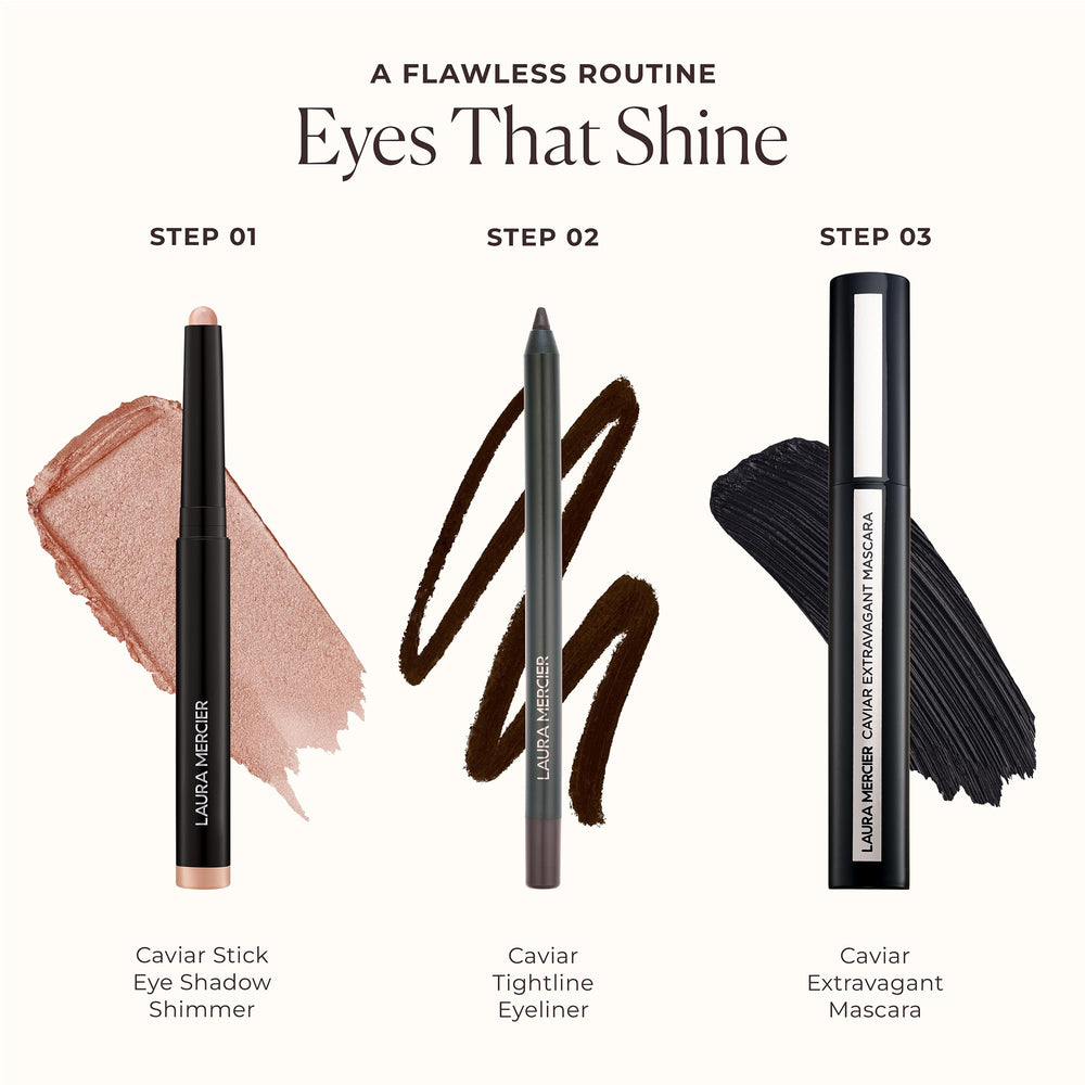 Laura Mercier Caviar Stick Moonlight crease-proof design keeps lines smooth.