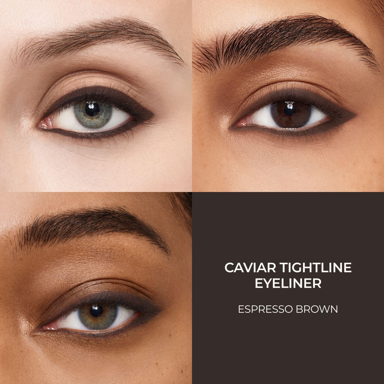 Laura Mercier Caviar Tightline Eyeliner Espresso Brown tube packaging highlights sleek pencil design