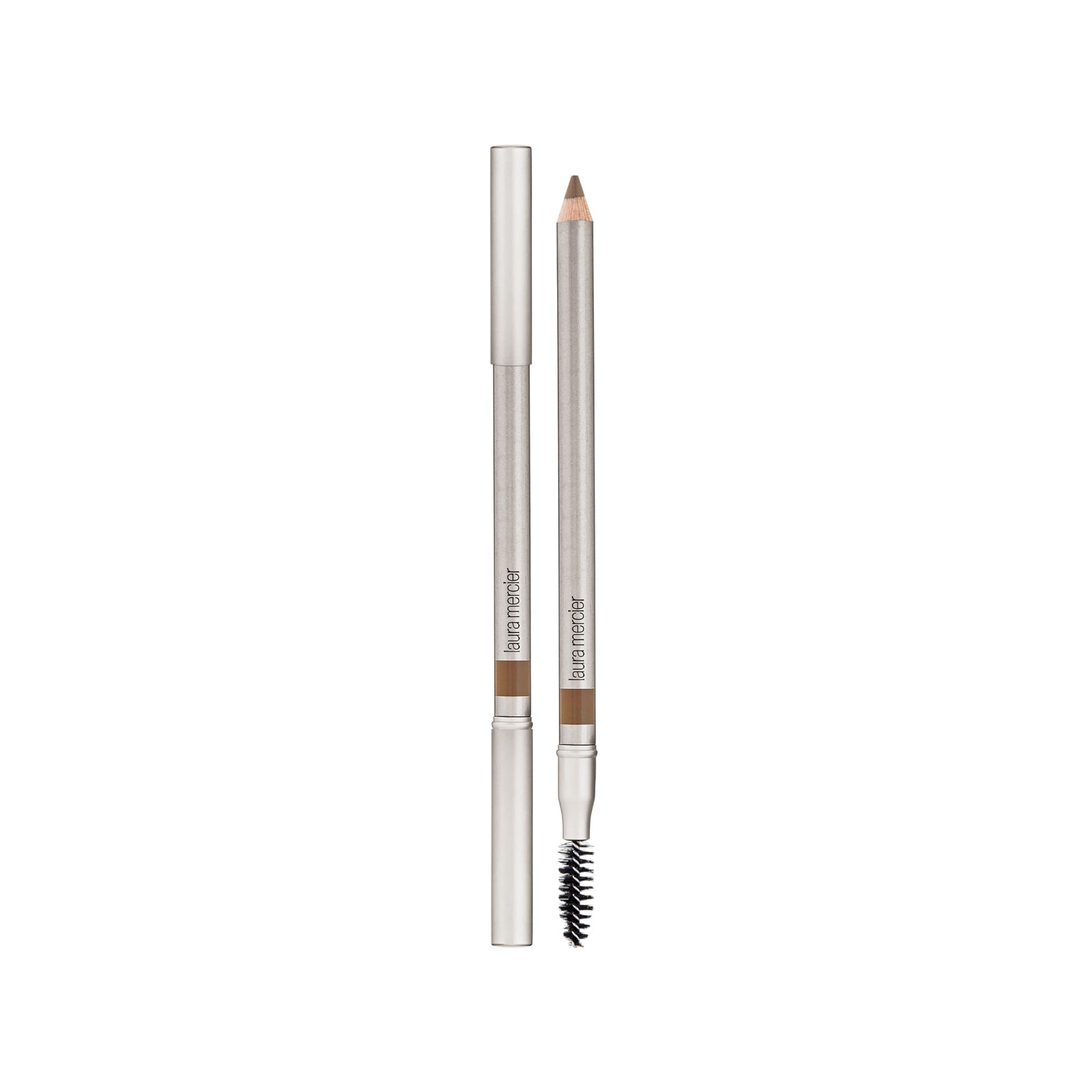 Laura Mercier eyebrow pencil close-up shows a fine tip for precise hair-like strokes