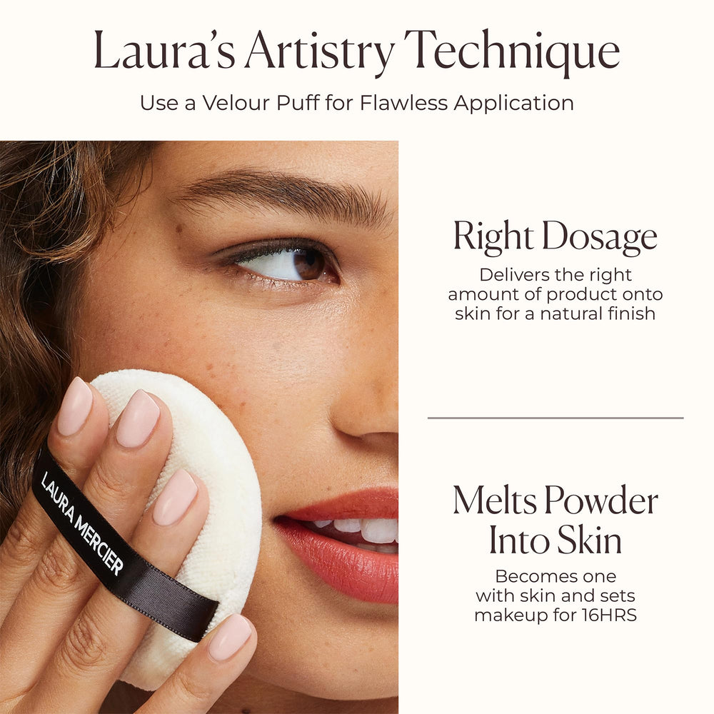 Laura Mercier long-wear powder delivers up to 16 hours.