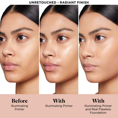 Laura Mercier Pure Canvas Primer highlights rose extracts for deep hydration and smoothing.