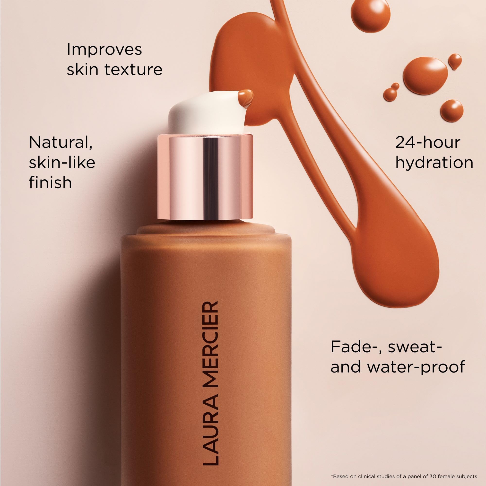Laura Mercier Real Flawless dermatologist-reviewed label reinforces skin-friendly formula.