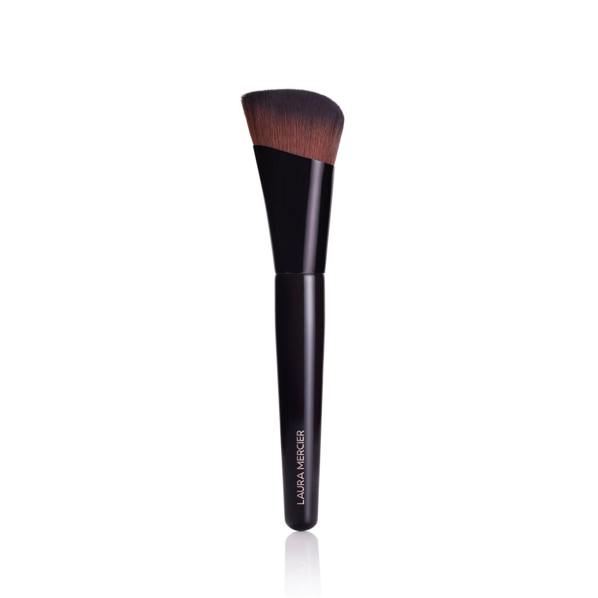 Laura Mercier Real Flawless Foundation Brush closeup handle for precise, smooth application.