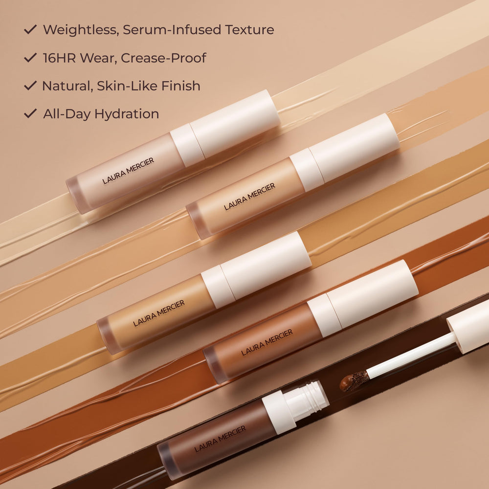 Natural finish on skin texture by Laura Mercier demonstrates oil-free, weightless feel