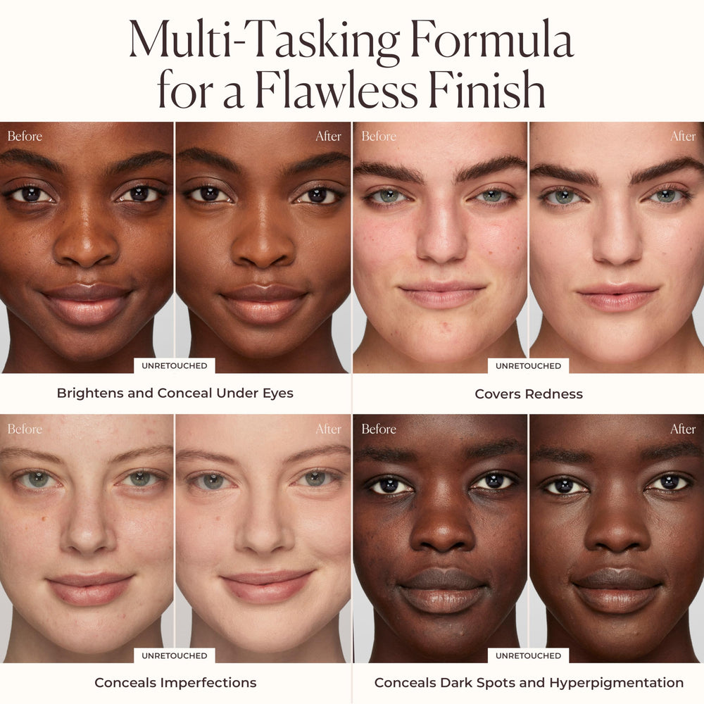 Laura Mercier Real Flawless concealer close-up emphasizes waterproof, crease-proof wear