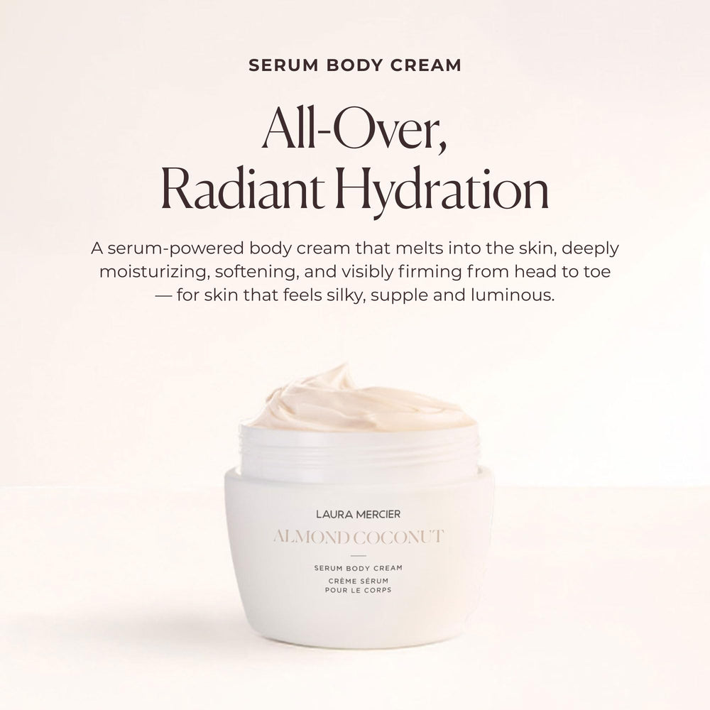 Laura Mercier Serum Body Cream texture swatch reveals silky, non-greasy finish for everyday use