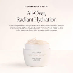 Laura Mercier Serum Body Cream texture swatch reveals silky, non-greasy finish for everyday use