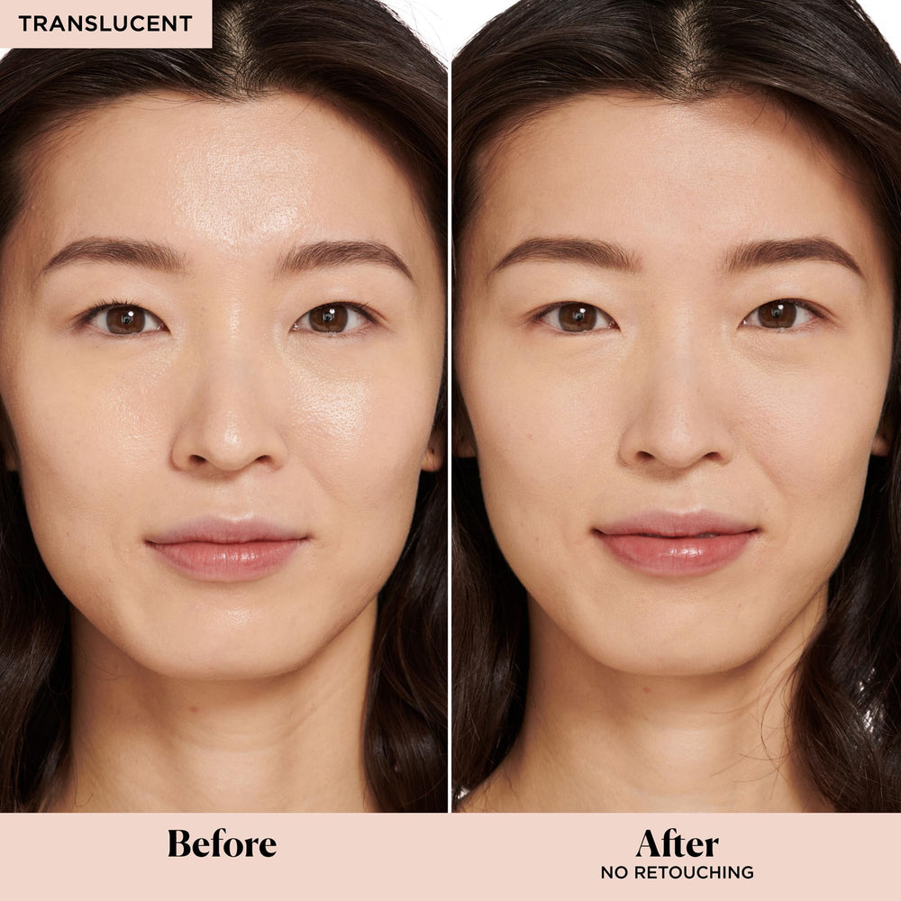 Laura Mercier setting powder puff enables precise application and shine reduction.