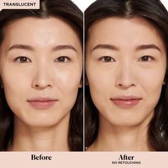 Laura Mercier setting powder puff enables precise application and shine reduction.