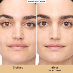 Laura Mercier application demo demonstrates natural blend for a soft glow.