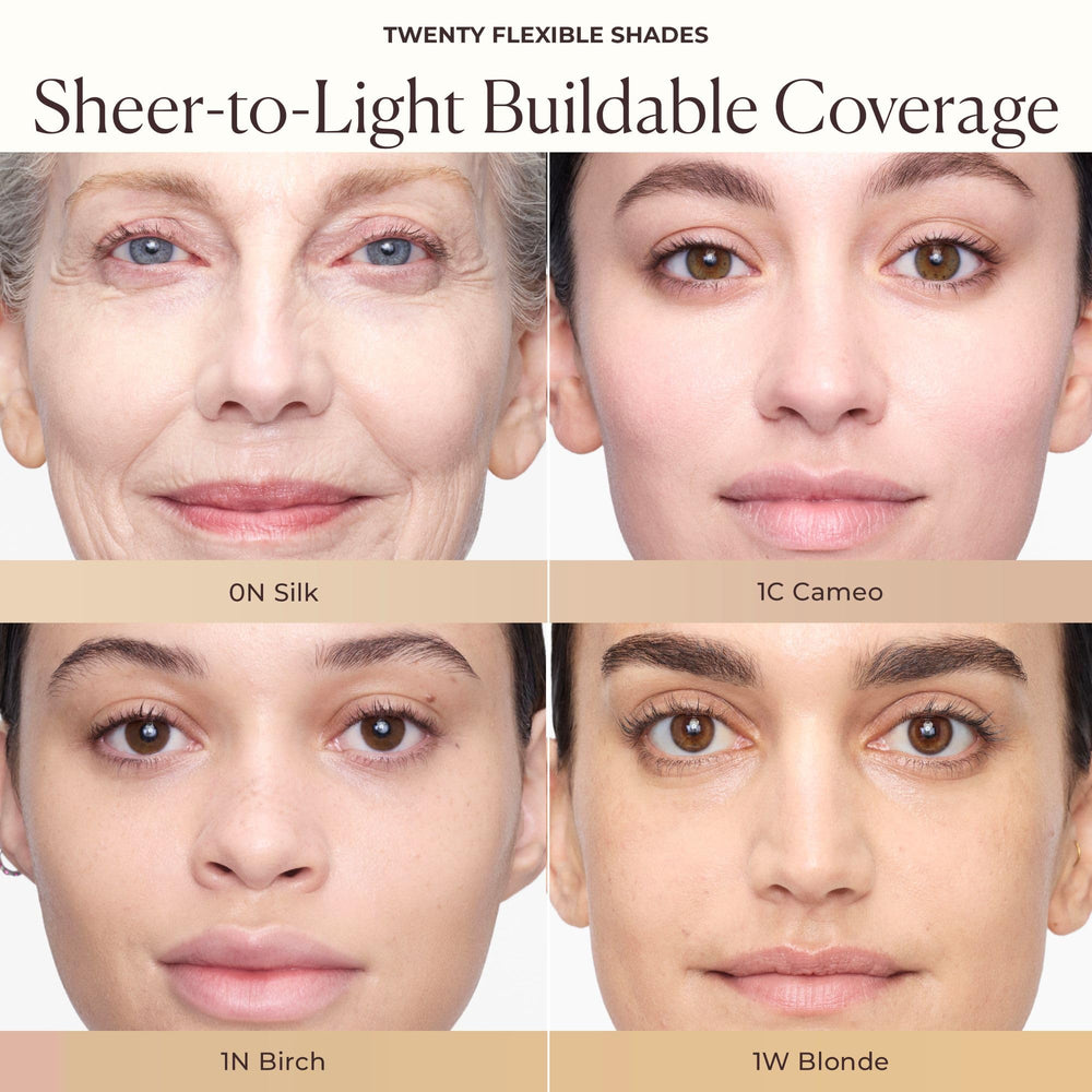 Laura Mercier packaging communicates dermatologist- and ophthalmologist-tested formula.
