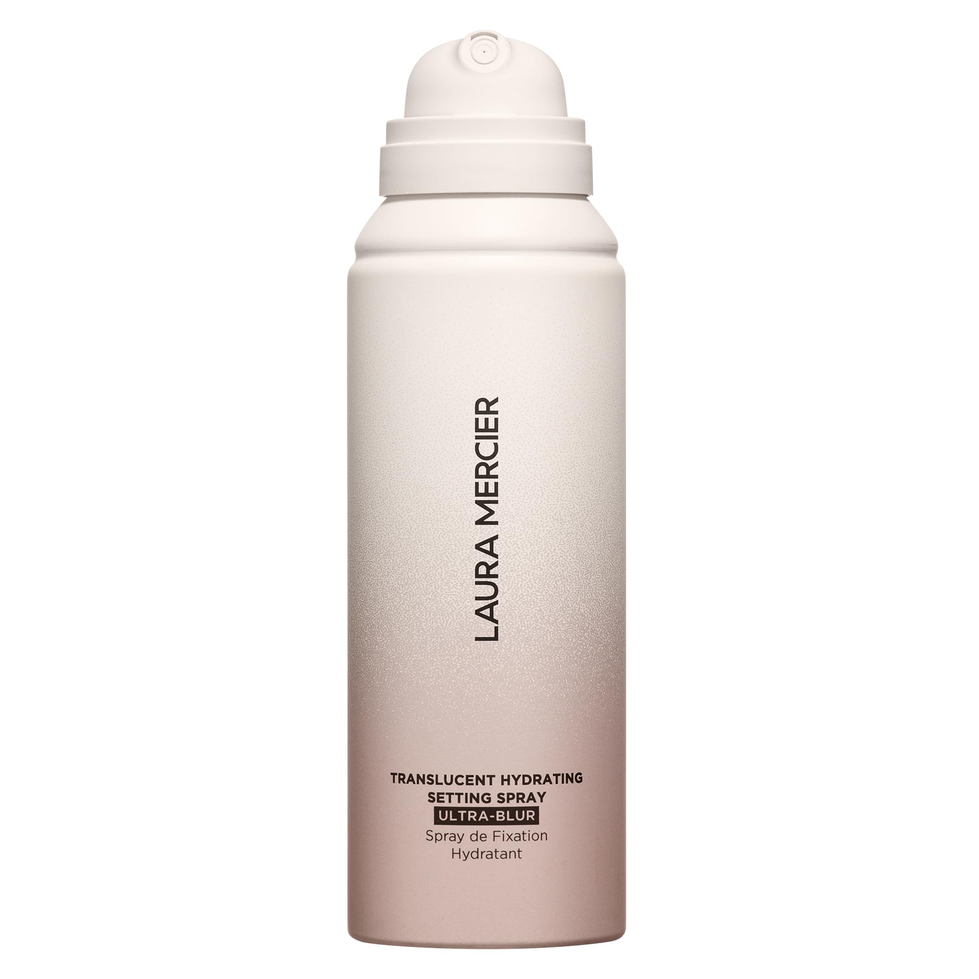 Laura Mercier Translucent Hydrating Setting Spray bottle closeup for lasting hydration