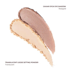 Laura Mercier Loose Setting Powder compact shows portable packaging for touch ups.