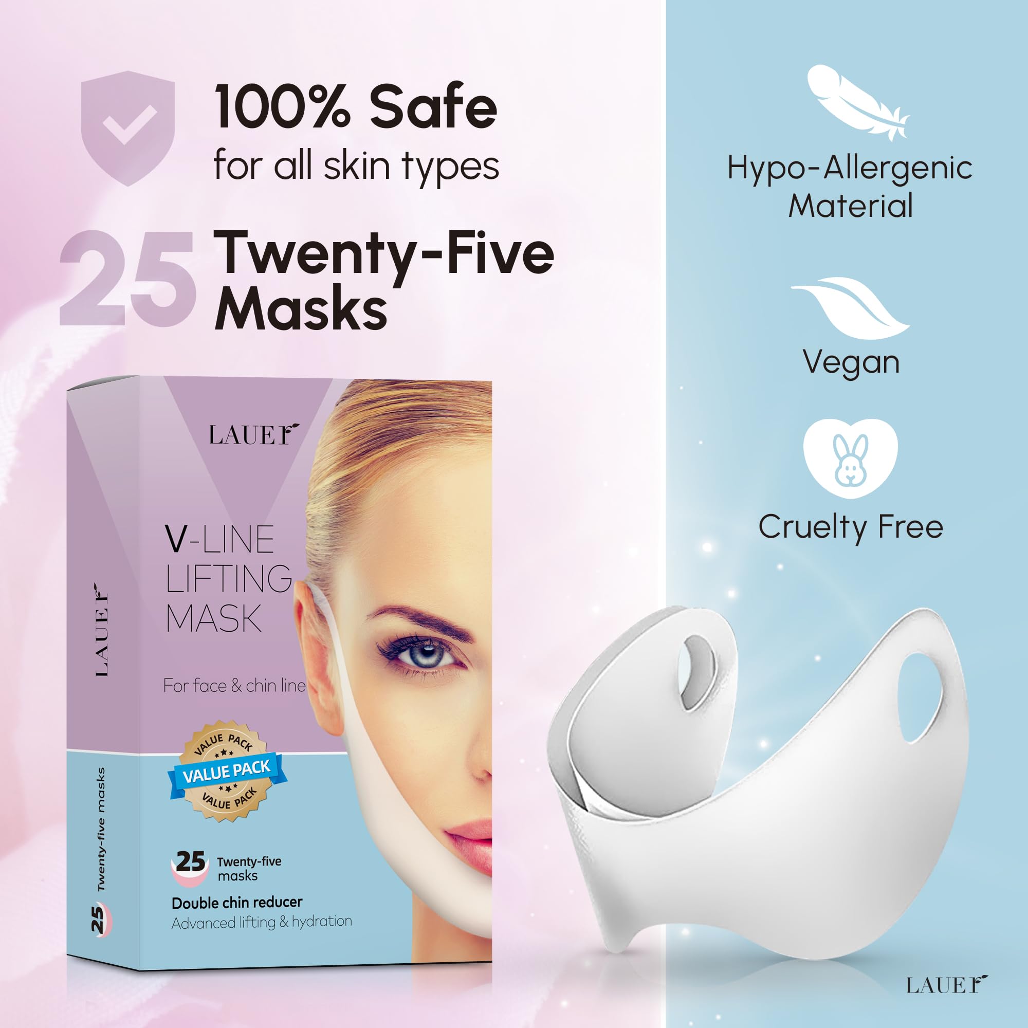 Lauer Cosmetic daily-use skincare routine image promoting consistent V-line care