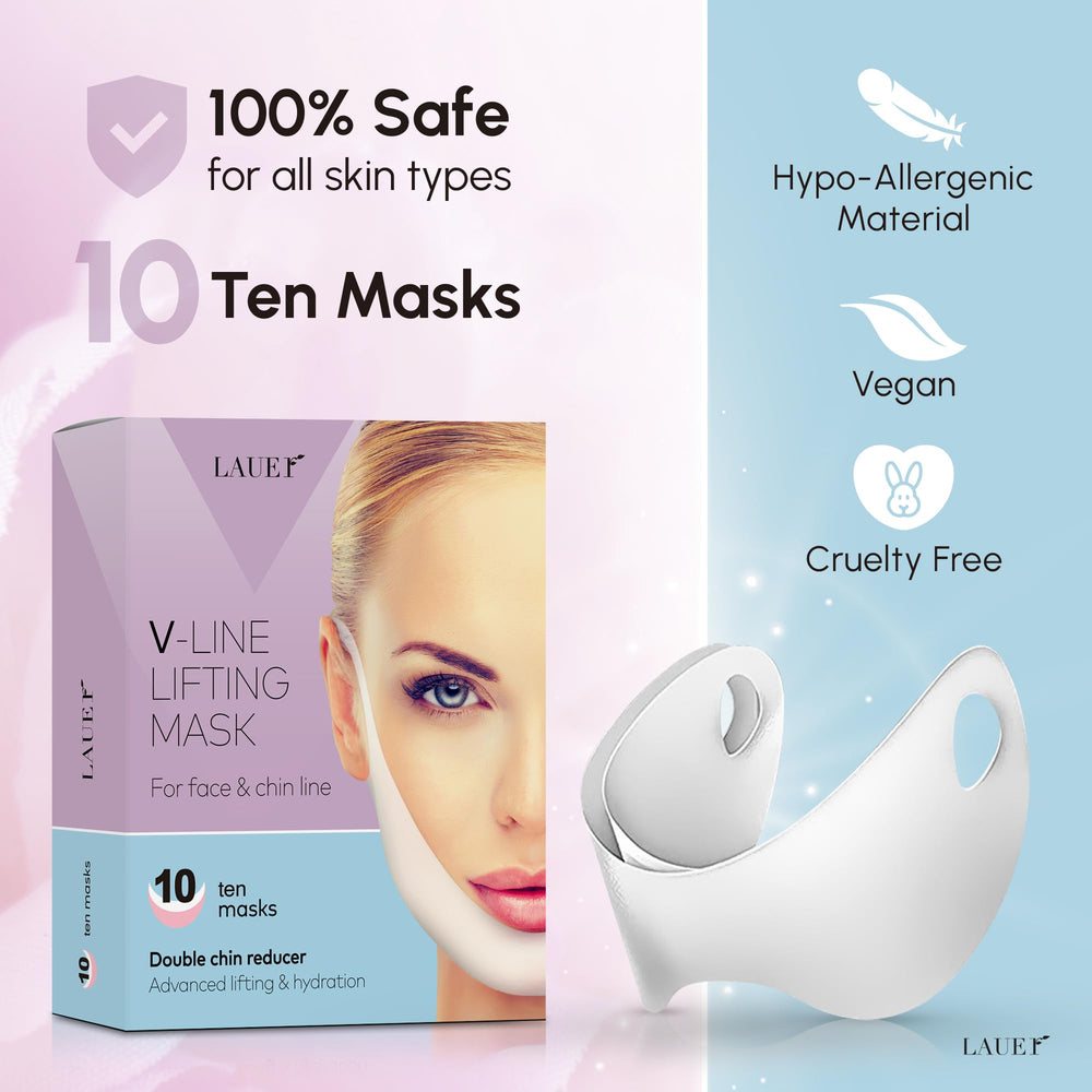 Lauer Cosmetic jawline contouring effect with mask and strap duo shows sleek line potential