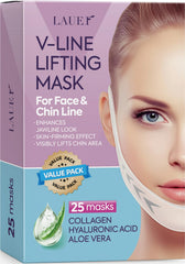 Lauer Cosmetic V-Line lifting mask pack shows contouring potential for a slimmer jawline