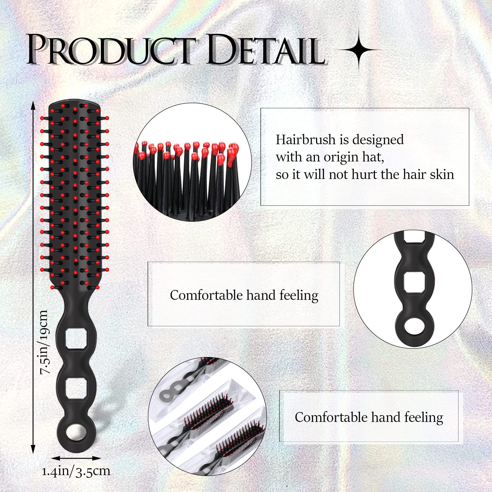 Lauwell soft nylon-bristle brush providing gentle smoothing for wavy curls