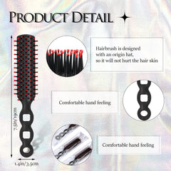Lauwell soft nylon-bristle brush providing gentle smoothing for wavy curls