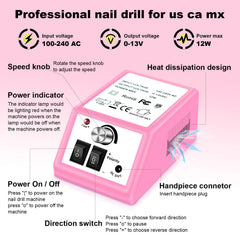 LAVAED nail drill machine side view showing compact, stable design.